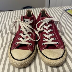 Maroon Converse Allstar Low Top Canvas Sneakers